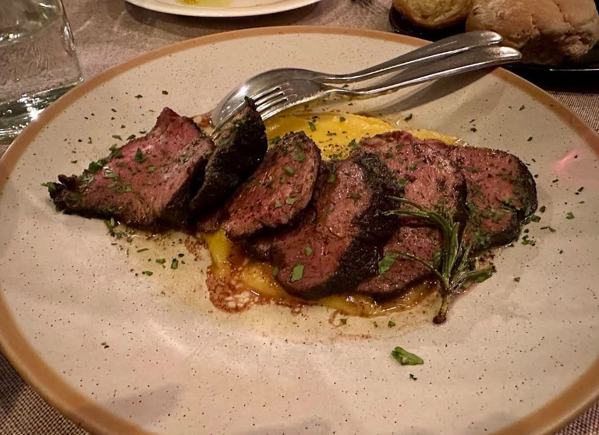 Tagliata di manzo con purea